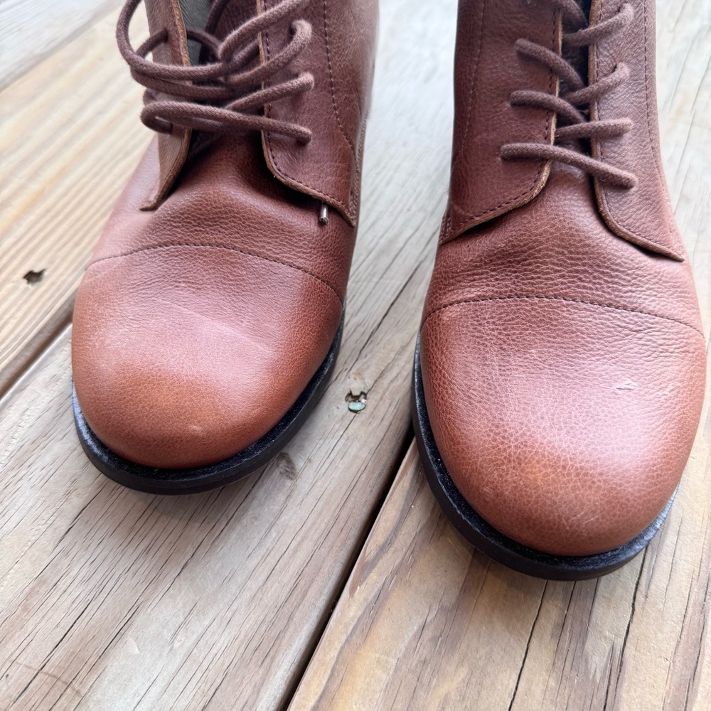 Fat Face Brown Catrin Lace Up Ankle Boots size 40 (us 9-9.5) - Picture 9 of 10